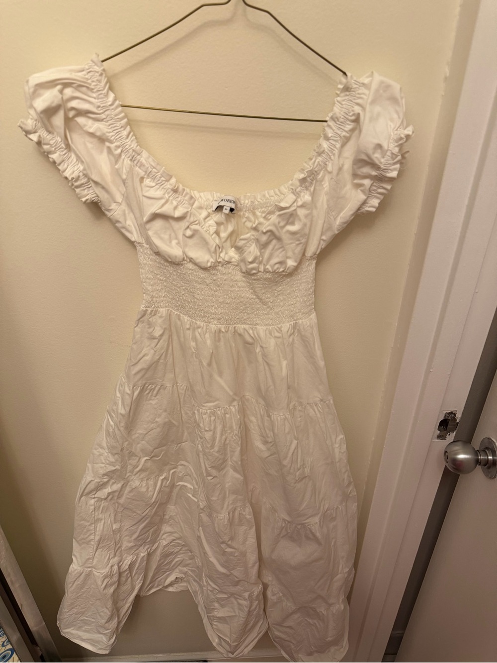 WeWoreWhat White Smocked Midi Dress